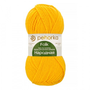Пряжа Народная (30%шерсть+70%высокооб.акрил) 5х100г/220м цв.118 подсолнух