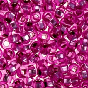 Бисер PRECIOSA цв.08225/331-19001 20гр фуксия прозрачный с серебр.центром 