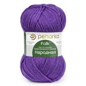 Пряжа Народная (30%шерсть+70%высокооб.акрил) 5х100г/220м цв.78 фиолетовый