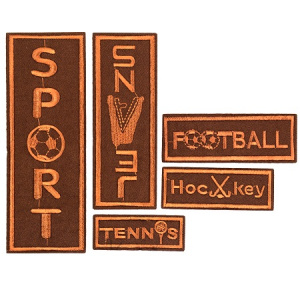 Термо эмблема SPORT #030017 коричневый