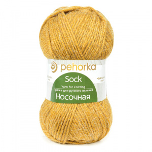 Пряжа Носочная (50%шерсть+50%акрил) 10х100г/200м цв.447 горчица