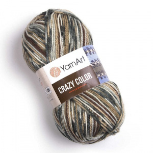 Пряжа Crazy Color (25%ш+75%акрил) 5х100гр/260м цв.158 секц.крашение