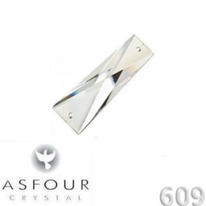 Стразы Asfour пришивные №609/15х50мм трапеция №101 белый