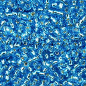 Бисер PRECIOSA цв.67010С/331-19001 20гр голубой прозрачный с серебр.центром