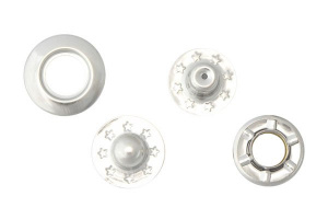 Кнопка 17мм CX-TS-500 клямерная никель