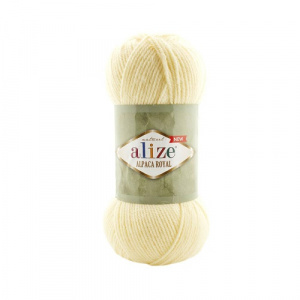 Пряжа Alpaca Royal (55%акр+30%альп+15%ш) 5х100гр/250м цв.01 кремовый