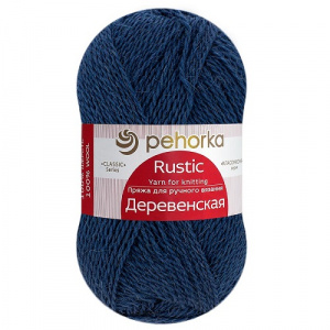 Пряжа Деревенская (100% полугрубая шерсть) 10х100г/250м цв.255 джинсовый