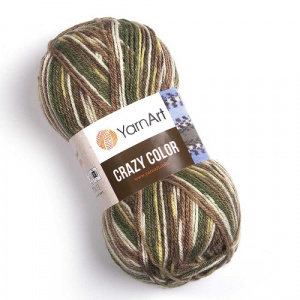 Пряжа Crazy Color (25%ш+75%акрил) 5х100гр/260м цв.159 секц.крашение