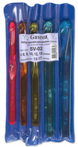 Крючок д/вязяния "Gamma" SV-02 (8,9,10,12,15 15 см) пластик