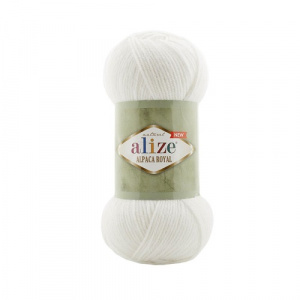 Пряжа Alpaca Royal NEW (55%акр+15%альп+30%ш) 5х100гр/250м цв.55 белый