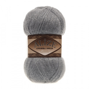 Пряжа Angora Gold SIMLI (75%акр+20%шер+5%мет) 5Х100г/500м цв.87 угольно серый