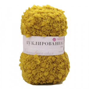 Пряжа Буклированная (30%мохер+20%шерсть+50%высокооб.акрил) 5х200г/220м цв.447 горчица