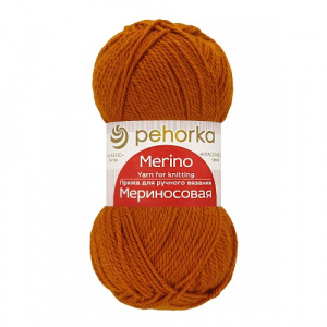 Пряжа Мериносовая (50%мер.шерсть+50%акрил) 10х100гр/200м цв.447 горчица