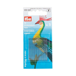 Иглы "Prym" 125537 вышивальные тонкие №5 0,80х41мм