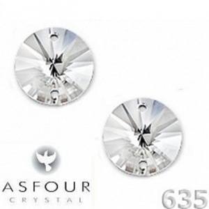 Стразы Asfour пришивные №635/18мм круглые №101 белый