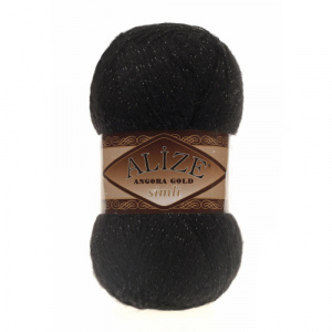 Пряжа Angora Gold SIMLI (75%акр+20%шер+5%мет) 5Х100г/500м цв.60 черный