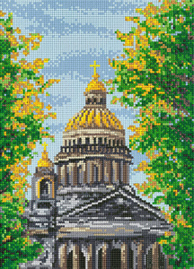 Мозаика круглые стразы БСА3-150 "Санкт-Петербург" 36х26см  