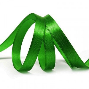 Лента атласная 12мм №3114/R120 яркая зелень 27±3м