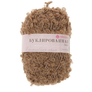 Пряжа Буклированная (30%мохер+20%шерсть+50%высокооб.акрил) 5х200г/220м цв.377 кофейный