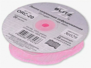 Лента капрон "BLITZ" ORC-20 20мм гофрированная розовый