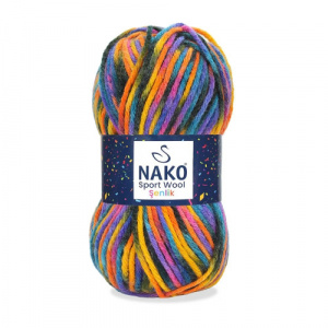 Пряжа Sport Wool Senlik (25%шерсть+75%акрил) 5х100г/120м цв.87740 меланж