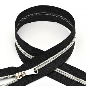Молнии спираль тип 5 серебряное звено 50см MaxZipper черный