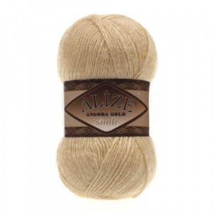 Пряжа Angora Gold SIMLI (75%акр+20%шер+5%мет) 5Х100г/500м цв.95 св.бежевый