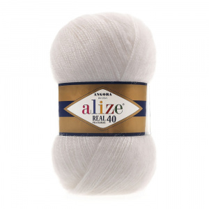 Пряжа Angora Real 40 (40%шерсть+60%акрил) 5х100г/430м цв.599 слон.кость