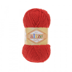 Пряжа Softy (100% микрополиэстер) 5х50гр/115м цв.56 красный