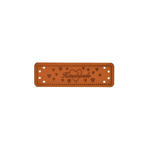 Нашивка лейбл #131 Hand Made 50х15мм коричневый