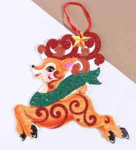 Ёлочная игрушка «Новогодний» олень, 22×24 см №10652691