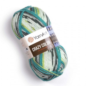 Пряжа Crazy Color (25%ш+75%акрил) 5х100гр/260м цв.166 секц.крашение