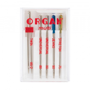 Иглы "Organ" МУЛЬТИ (джинс, универ, стрейч, двойная игла) (5игл) для БШМ