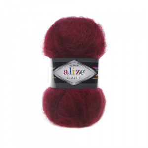 Пряжа MOHAIR Classic NEW (24%шерсть+25%мохер+51%акрил) 5х100г/200м цв.57 бордовый