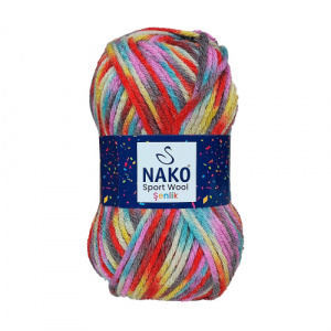 Пряжа Sport Wool Senlik (25%шерсть+75%акрил) 5х100г/120м цв.87736 меланж