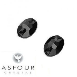 Стразы Asfour пришивные №505/10х16мм овал №310 черный