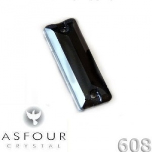 Стразы Asfour пришивные №608/6х18мм прямоугольник №310 черный