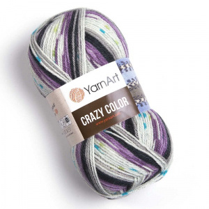 Пряжа Crazy Color (25%ш+75%акрил) 5х100гр/260м цв.165 секц.крашение