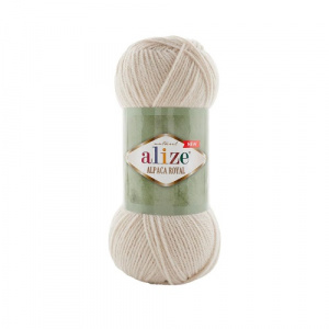 Пряжа Alpaca Royal (55%акр+30%альп+15%ш) 5х100гр/250м цв.599 слоновая кость