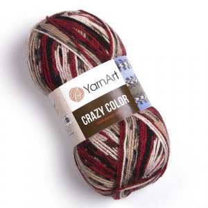 Пряжа Crazy Color (25%ш+75%акрил) 5х100гр/260м цв.156 секц.крашение