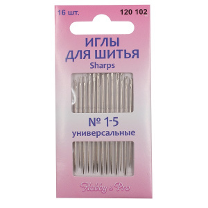 Иглы д/ручного шитья "Hobby&Pro" 120102 универсальные №1-5 16игл