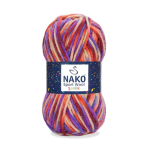 Пряжа Sport Wool Senlik (25%шерсть+75%акрил) 5х100г/120м цв.87741 меланж