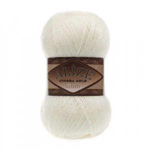 Пряжа Angora Gold SIMLI (75%акр+20%шер+5%мет) 5Х100г/500м цв.01 кремовый