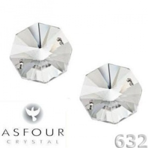 Стразы Asfour пришивные №632/22мм восьмигранник №101 белый