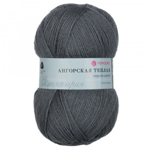 Пряжа Ангорская теплая (40%шерсть,60% акрил) 5х100г/480м цв.174 стальной