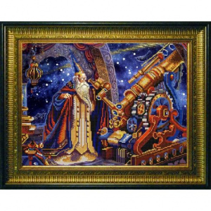 Ткань для вышивания бисером №9830 "Астроном" 29х39см