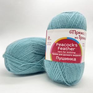 Пряжа Пушинка (50%шерсть+50%козий пух) 10х50гр/225м цв.752 бымчато-бирюзовый