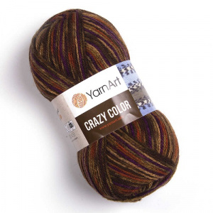 Пряжа Crazy Color (25%ш+75%акрил) 5х100гр/260м цв.155 секц.крашение
